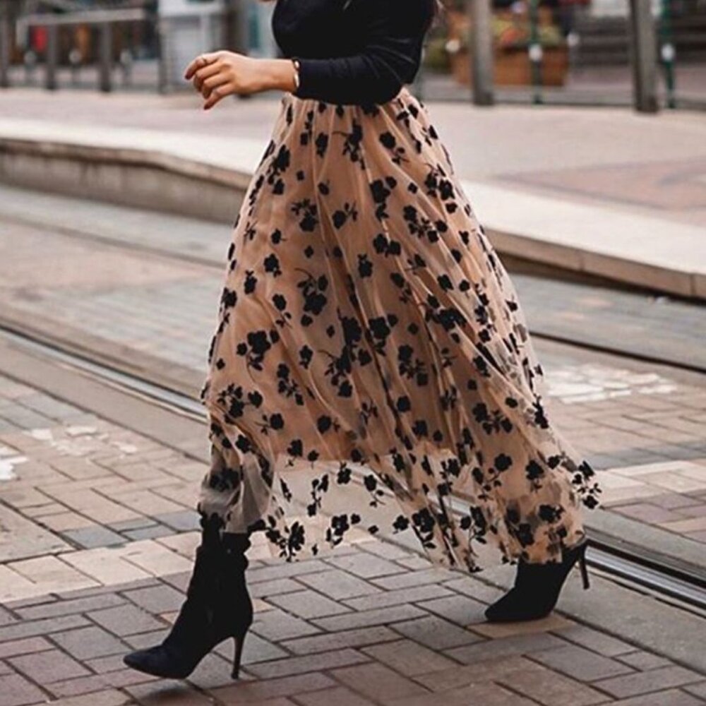 Chicwish floral maxi skirt